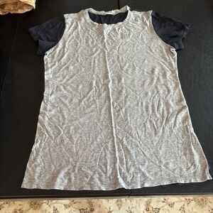 Vince Gray and Black Short Sleeve Tee